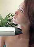 Brooke Skye :: Teen angel Brooke Skye blow drys her perfect hair in the bathroom
