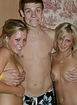 Blonde coed teen strips off indoors and posing for the camera