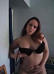 Ginger BBW stripping off her sexy black undies